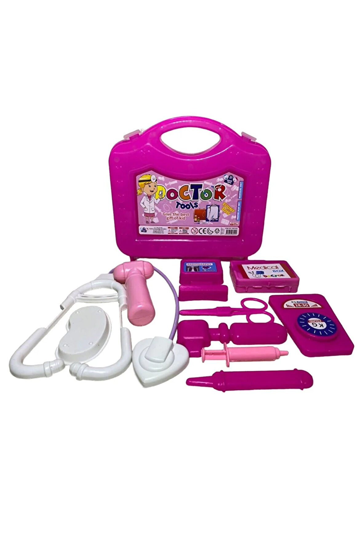 Çantalı Oyuncak Doktor Seti – Vakumlu Taşıma Çantalı Eğitici Oyuncak Doktor Malzemeleri Pembe