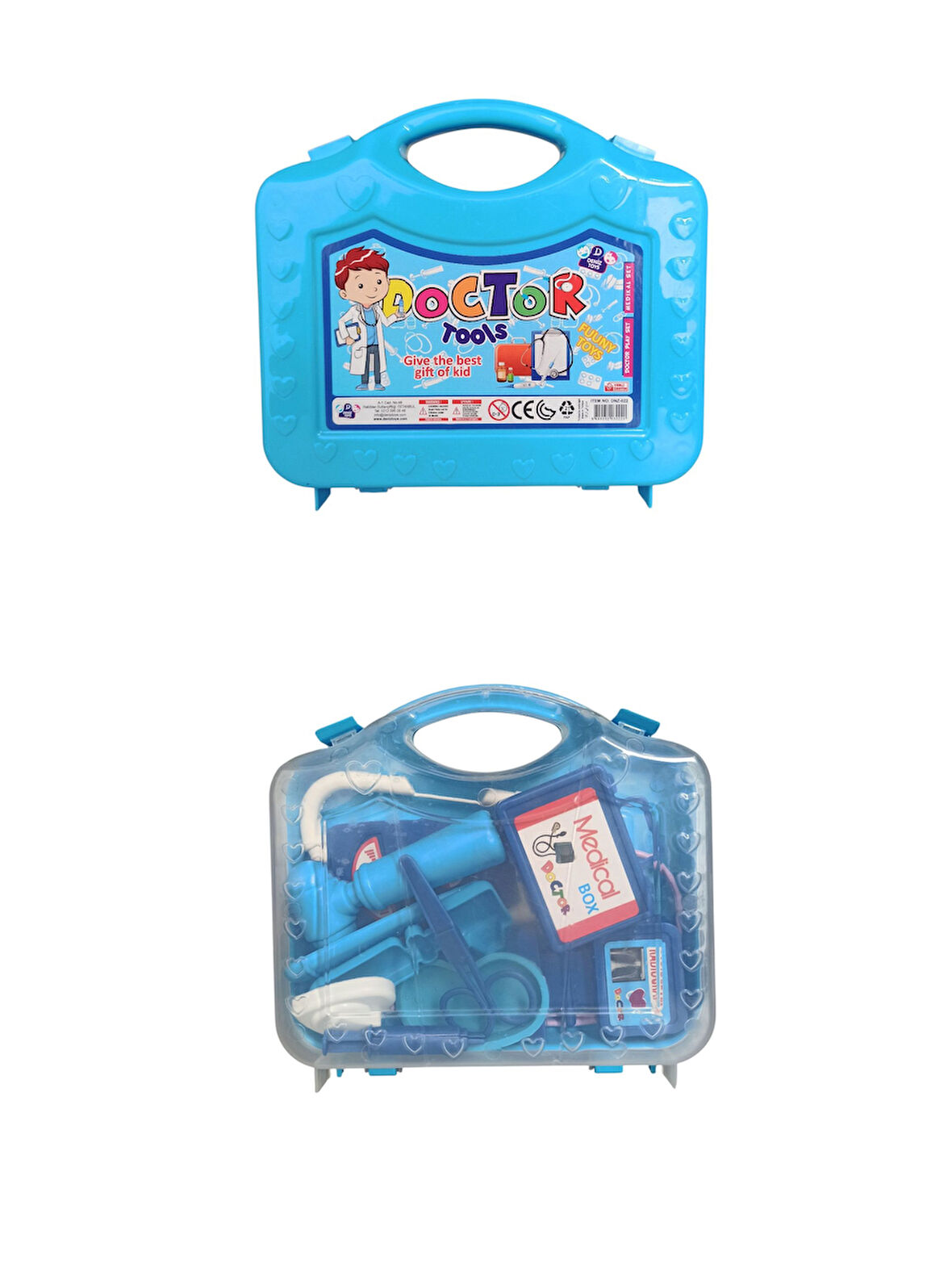 Çantalı Oyuncak Doktor Seti – Vakumlu Taşıma Çantalı Eğitici Oyuncak Doktor Malzemeleri Mavi