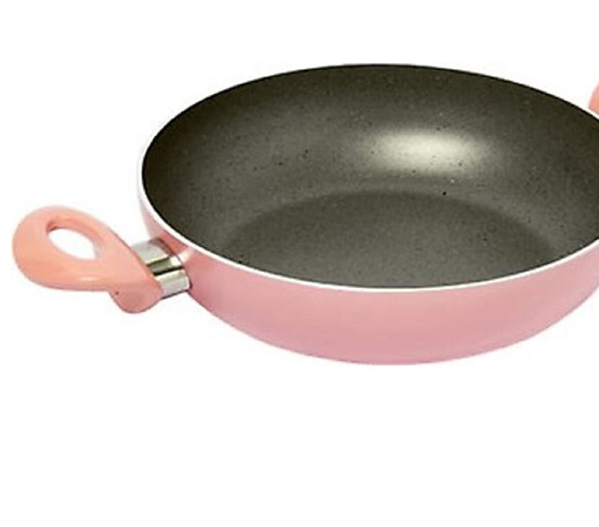 1 ADET 22 CM - Çift Kulplu Teflon Sahan Yumurta omlet tavası (pembe VEYA kırmızı)