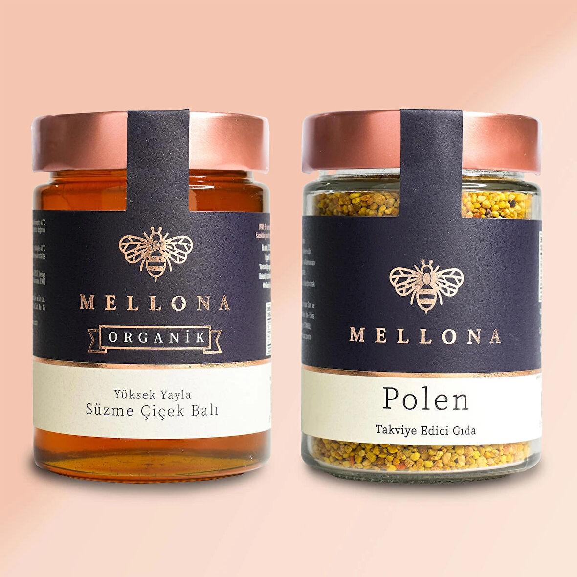 Mellona Organik Yüksek Yayla 450 gr Süzme Çiçek Balı+ 200 gr Polen