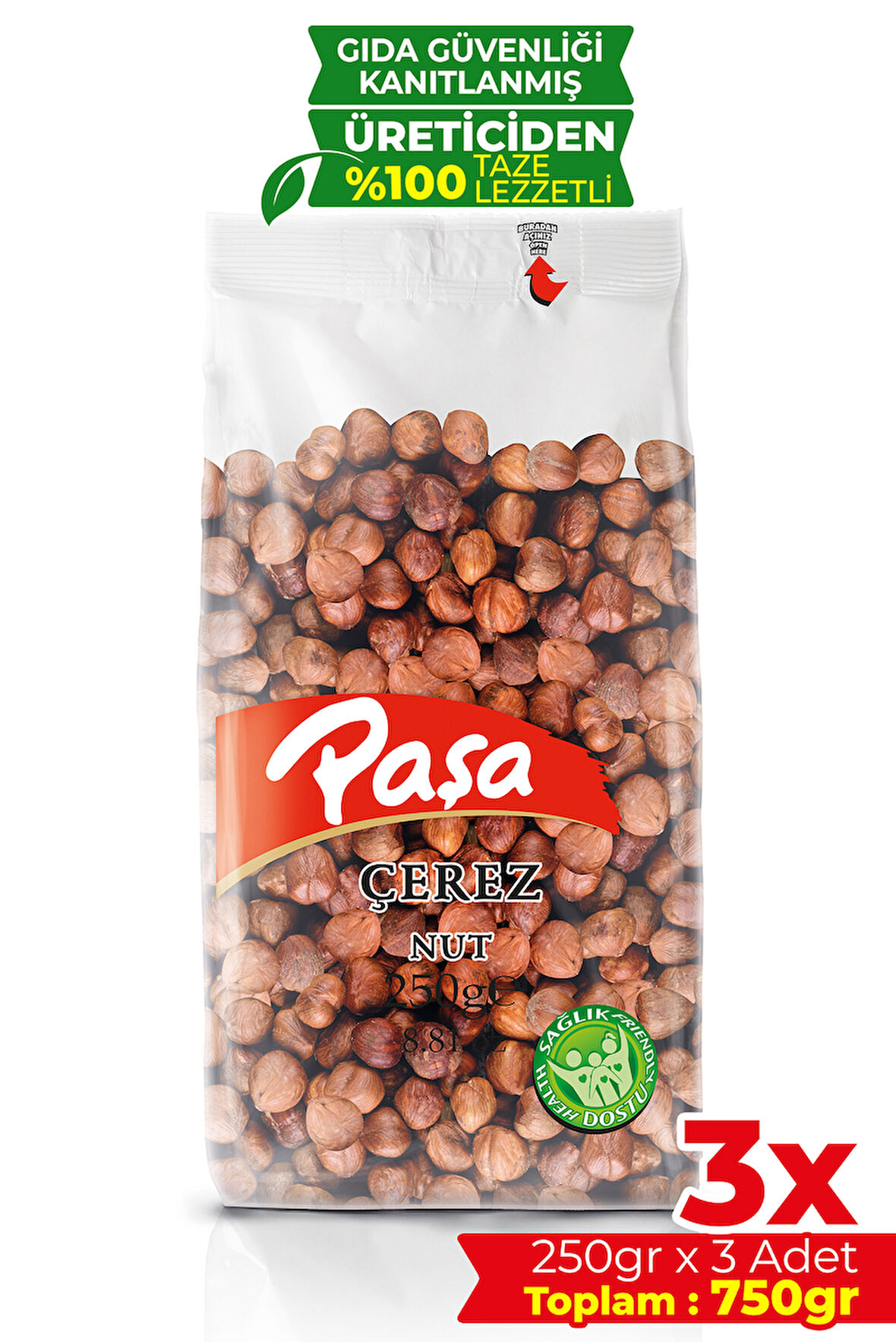 Çiğ Fındık İçi 250 gr X 3 Adet (750 gr)