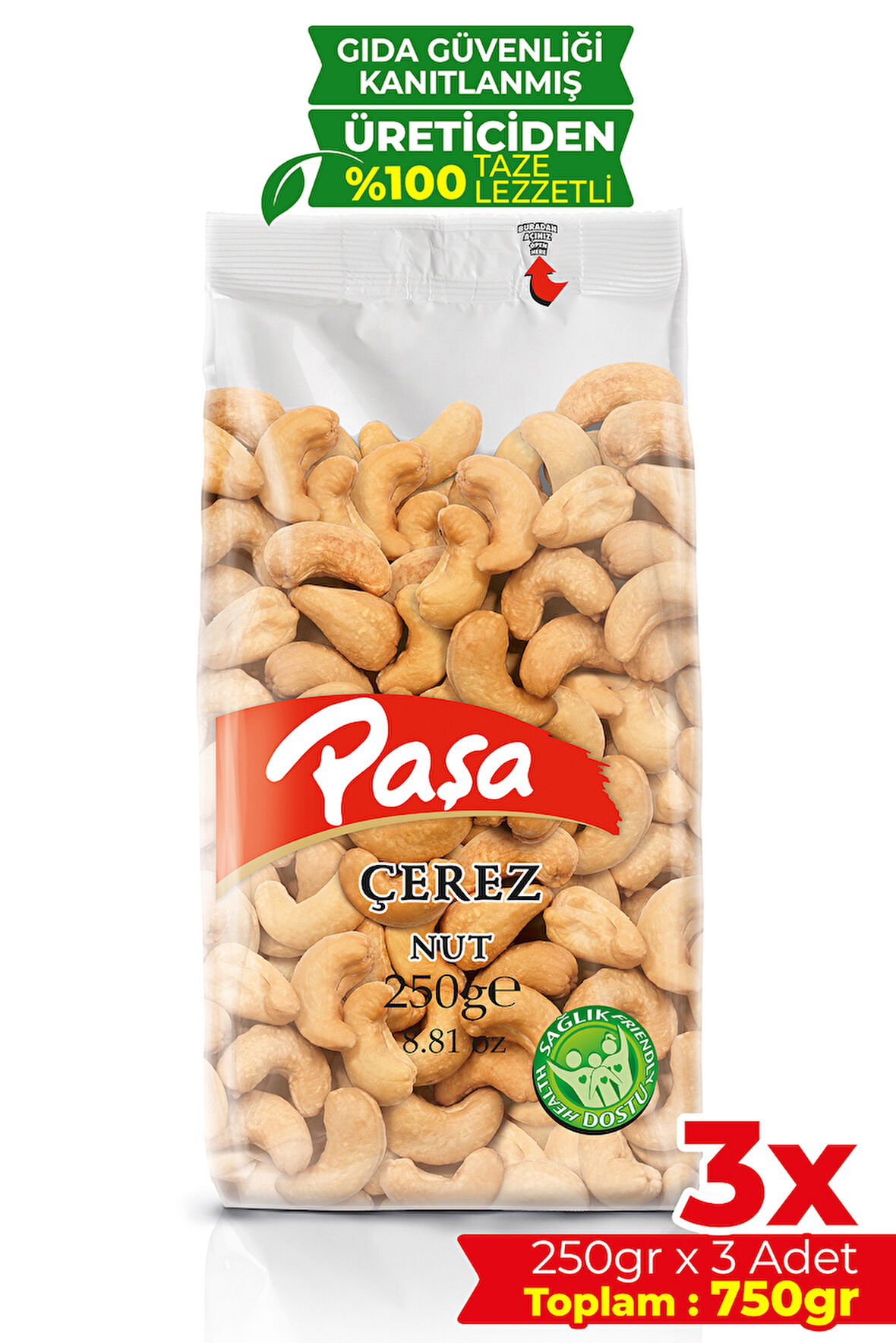 Kavrulmuş Kaju Fıstığı 250 gr X 3 Adet (750 gr)