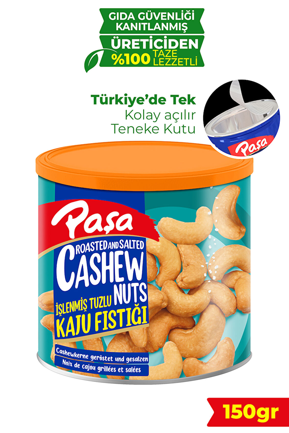 İşlenmiş Kaju Fıstığı Teneke Kutu 150 gr