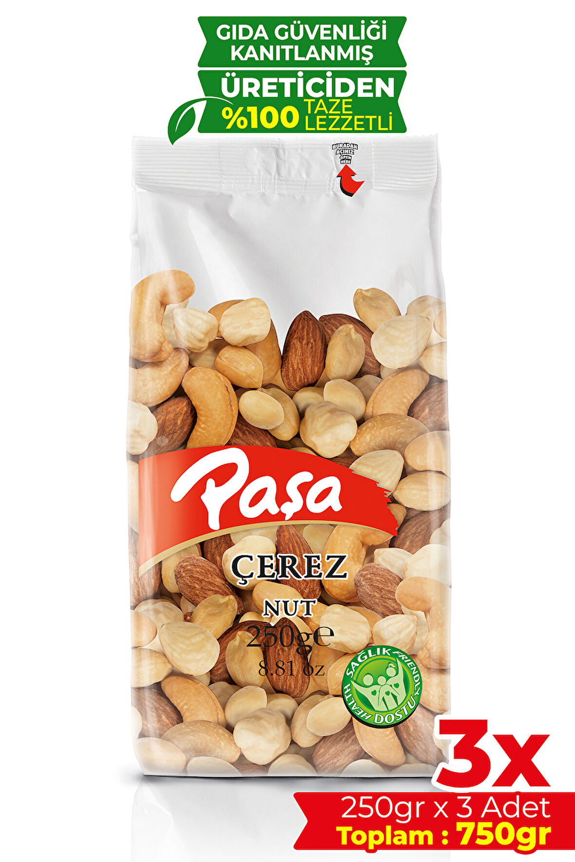 Kavrulmuş Karışık Kuruyemiş 250 gr x 3 Adet (750 gr)