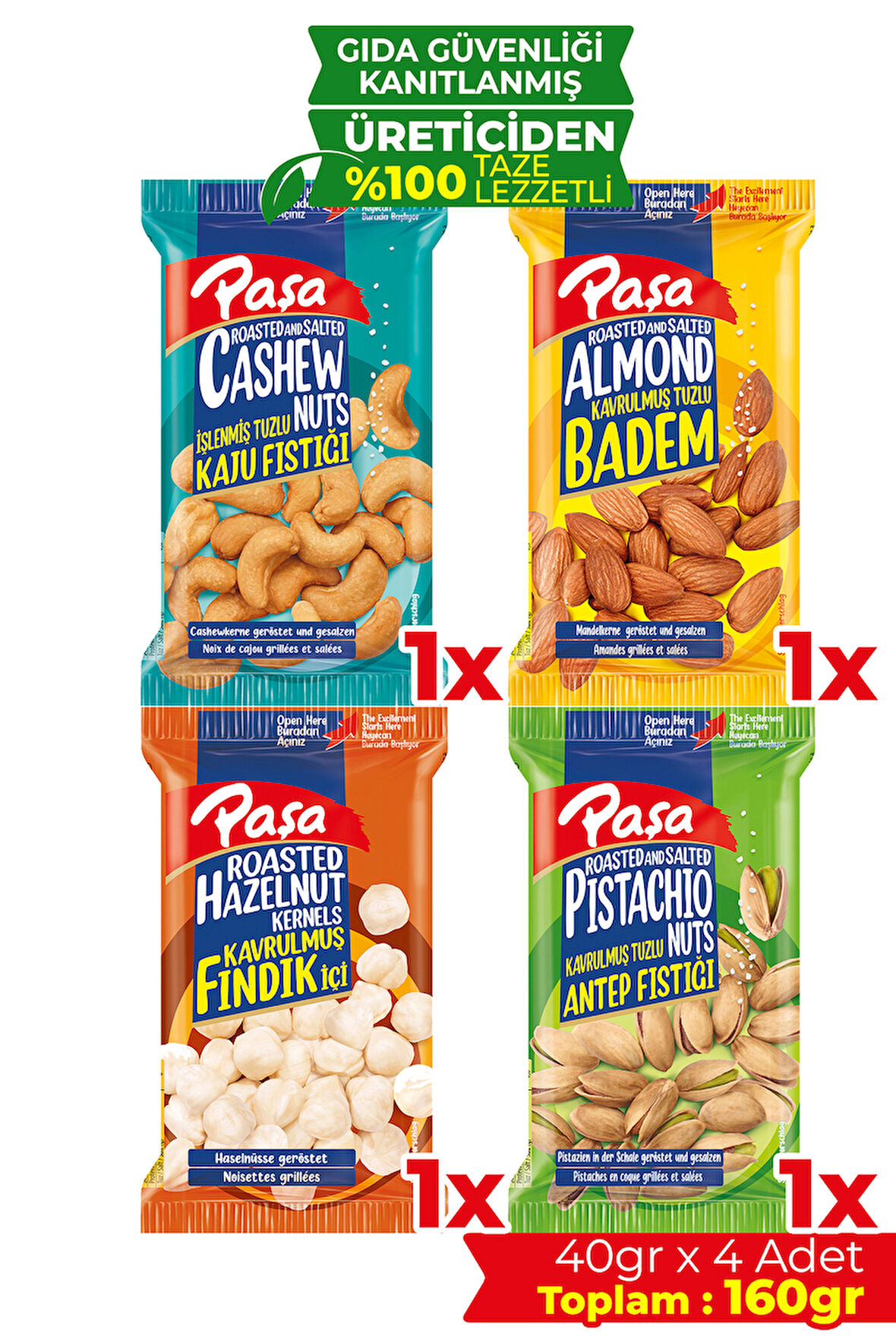 Karışık Kuruyemiş 40 gr X 4 Adet (160 gr)