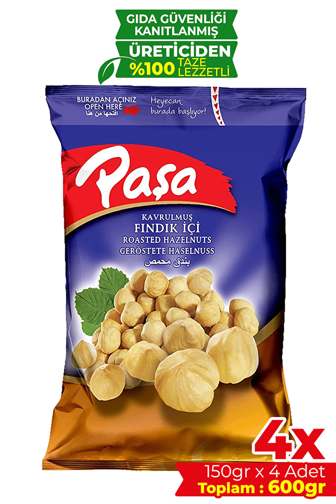 Kavrulmuş Fındık İçi 150 gr X 4 Adet (600 gr)