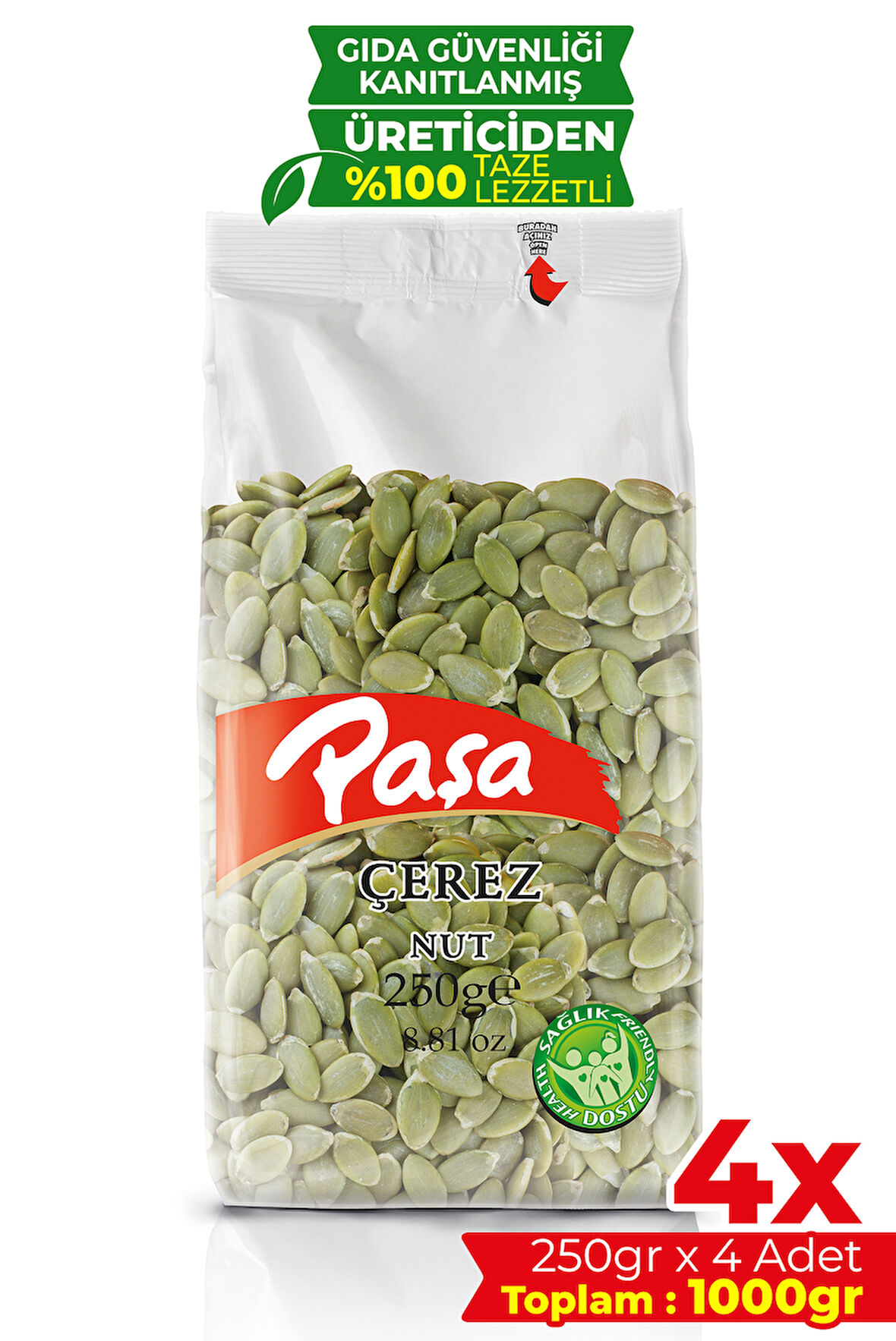 Çiğ İç Kabak Çekirdeği 250 gr X 4 Adet (1 kg)