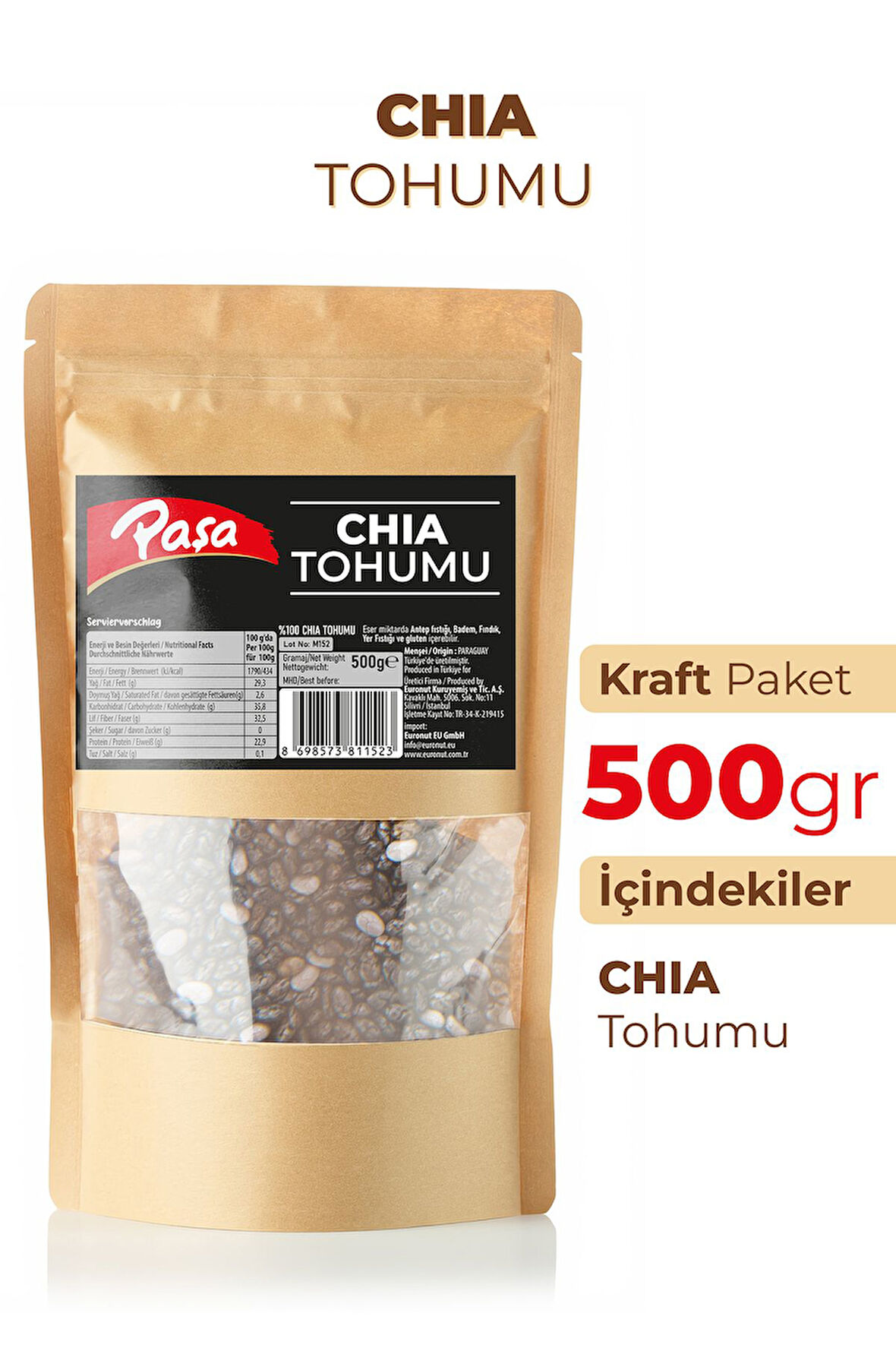 Chia Tohumu 500 gr – Yüksek Lifli ve Omega-3 Kaynağı