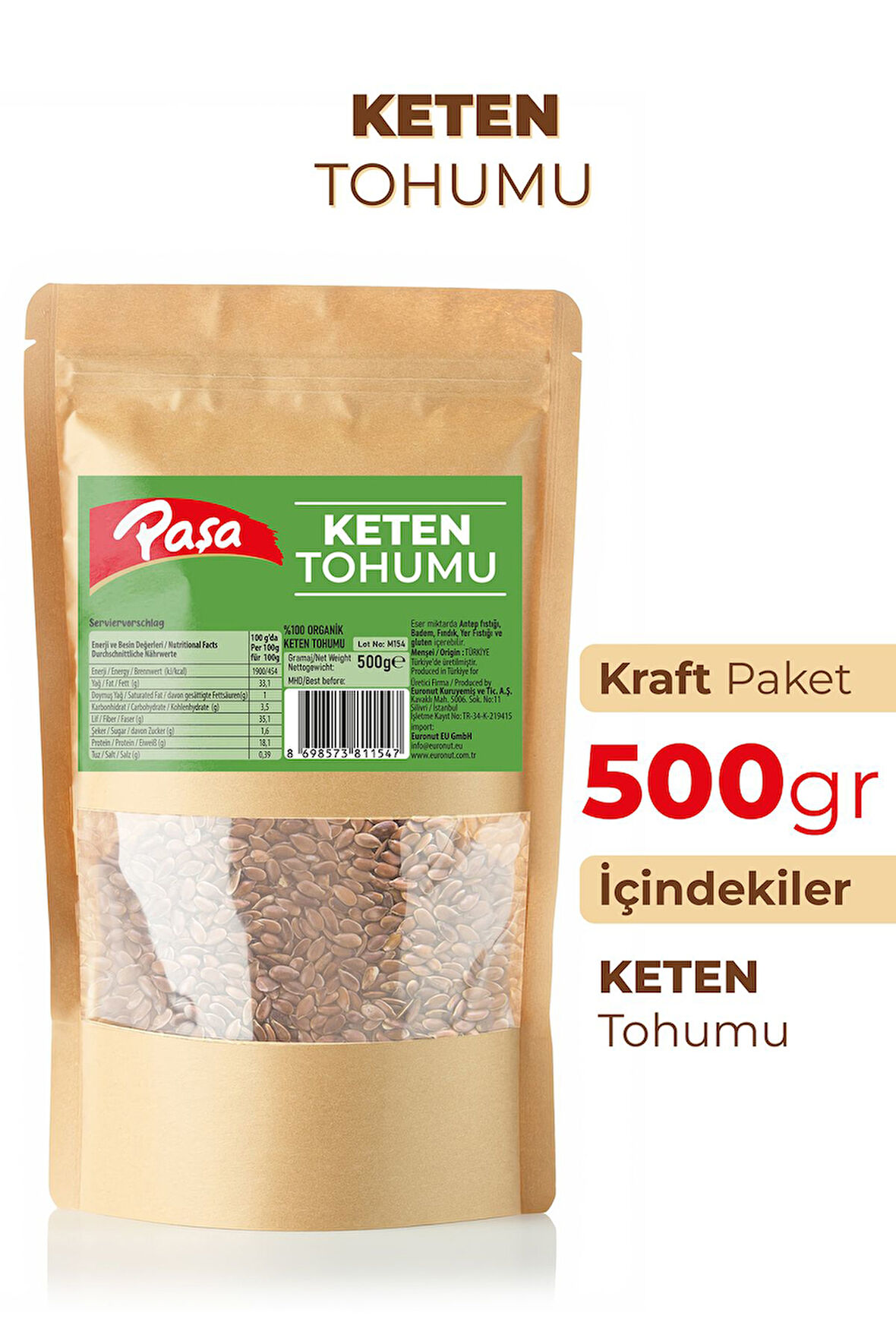 Keten Tohumu 500 gr – Yüksek Lifli ve Omega-3 Kaynağı