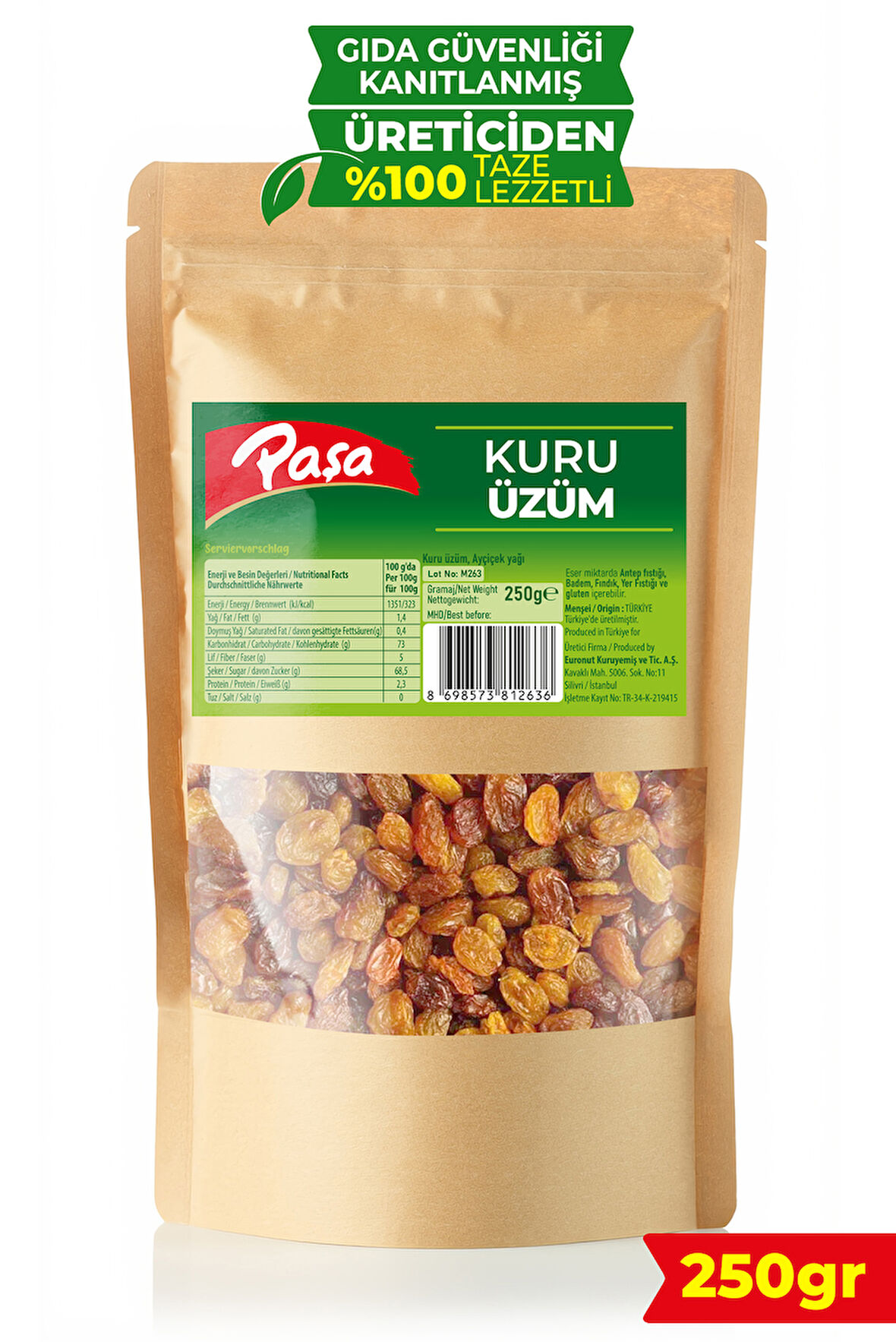 Sultaniye Kuru Üzüm 250 gr