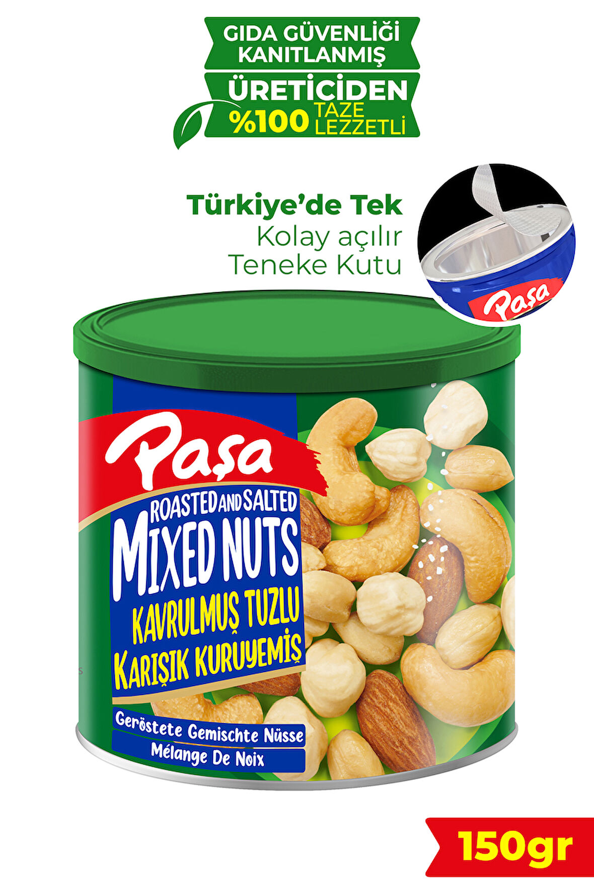 Kavrulmuş Karışık Kuruyemiş Teneke Kutu 150 gr