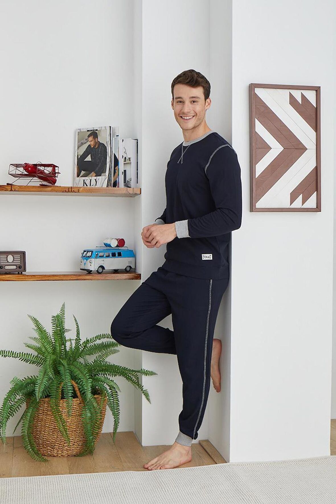 KLY 1034 ERKEK SIFIR YAKA UZUN KOL TAKIM