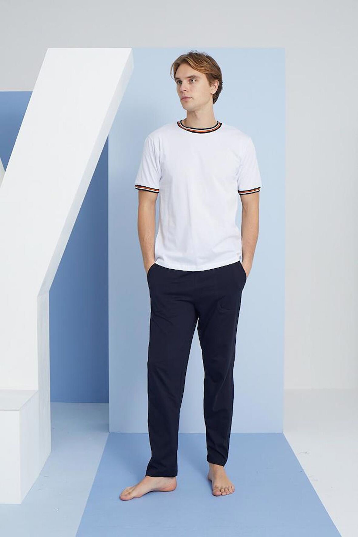 KLY 2090 YAKA BANTLI PİJAMA TAKIM