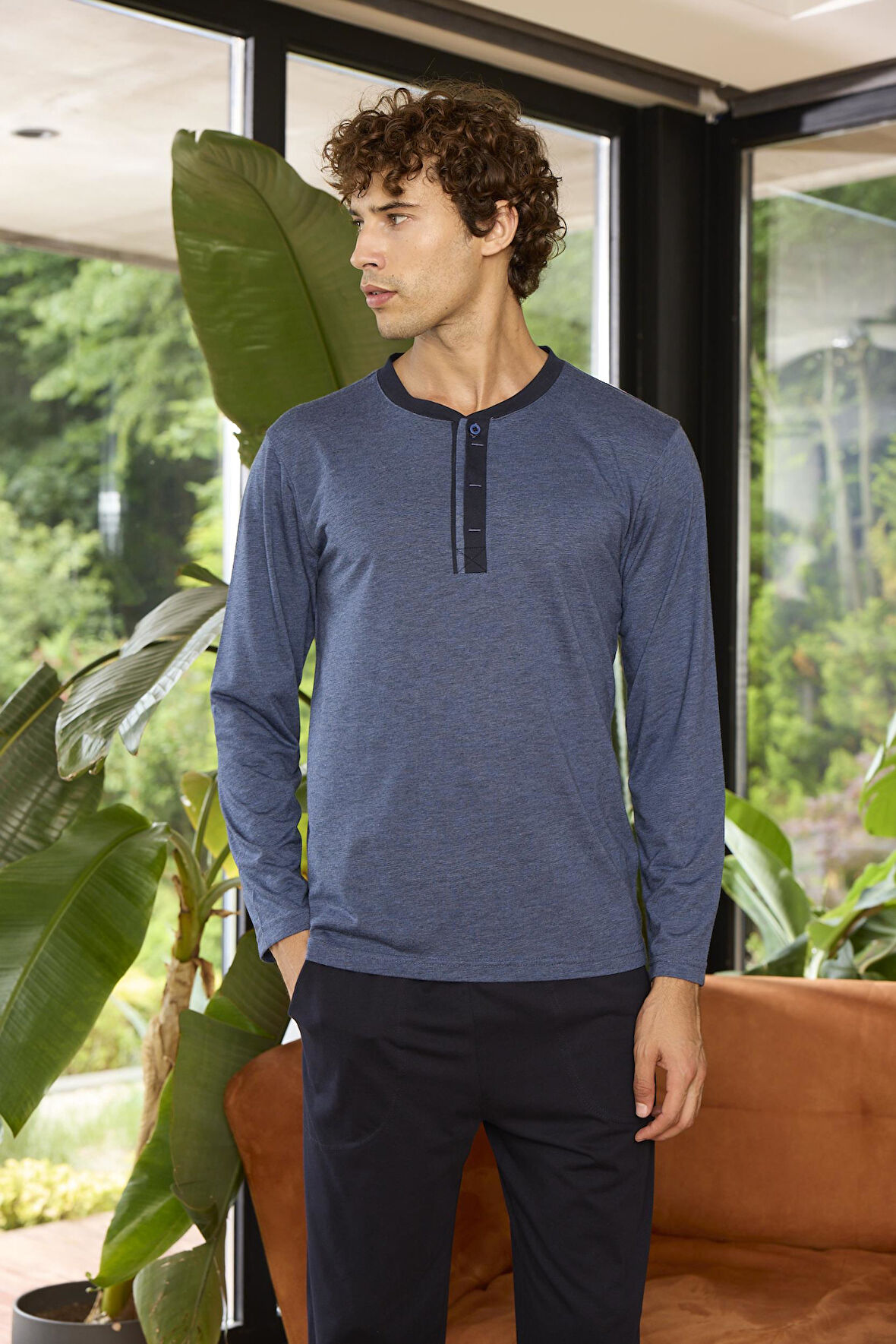 Kly Midi Yaka Pamuk Pijama Takımı 9266 