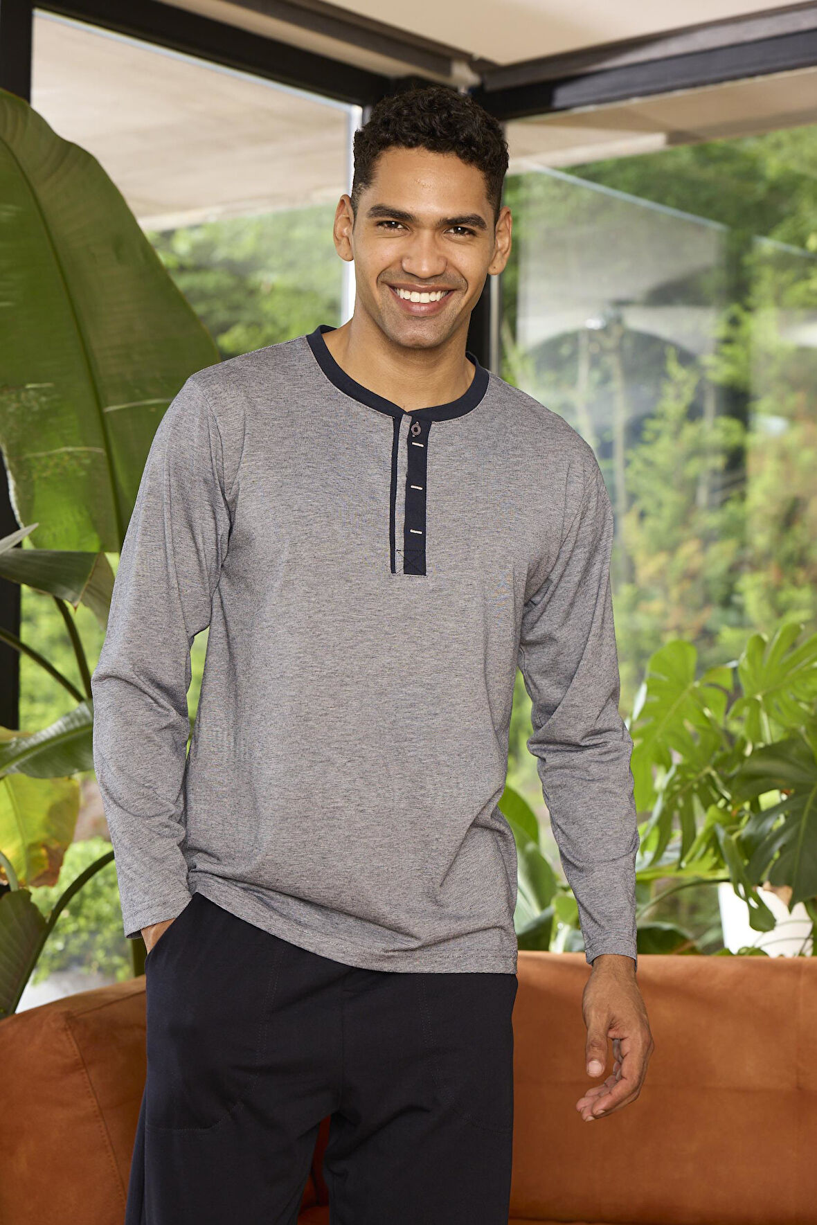 Kly Midi Yaka Pamuk Pijama Takımı 9266 