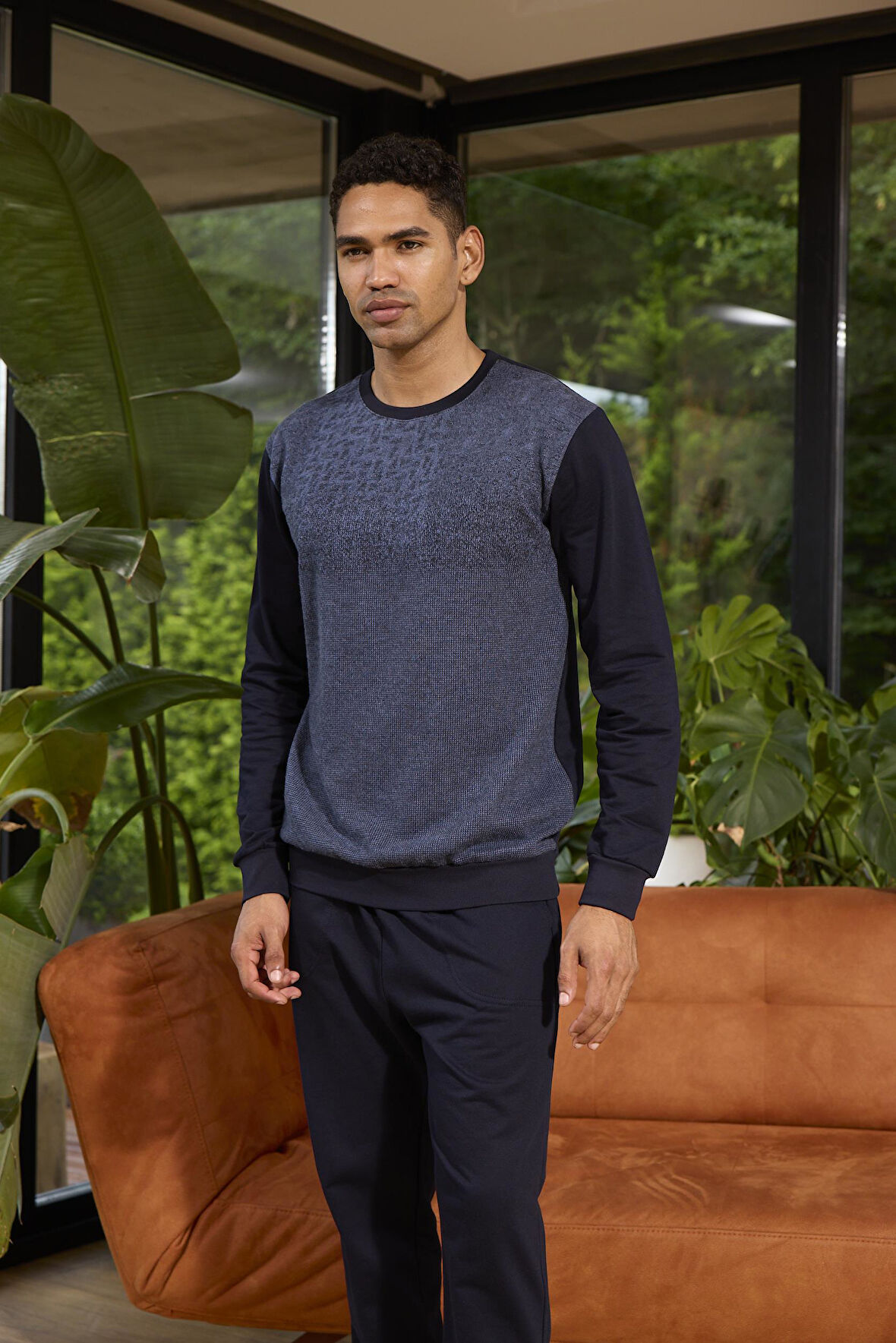 Kly Midi Yaka İki İplik %100 Pamuk Pijama Takımı 8050 
