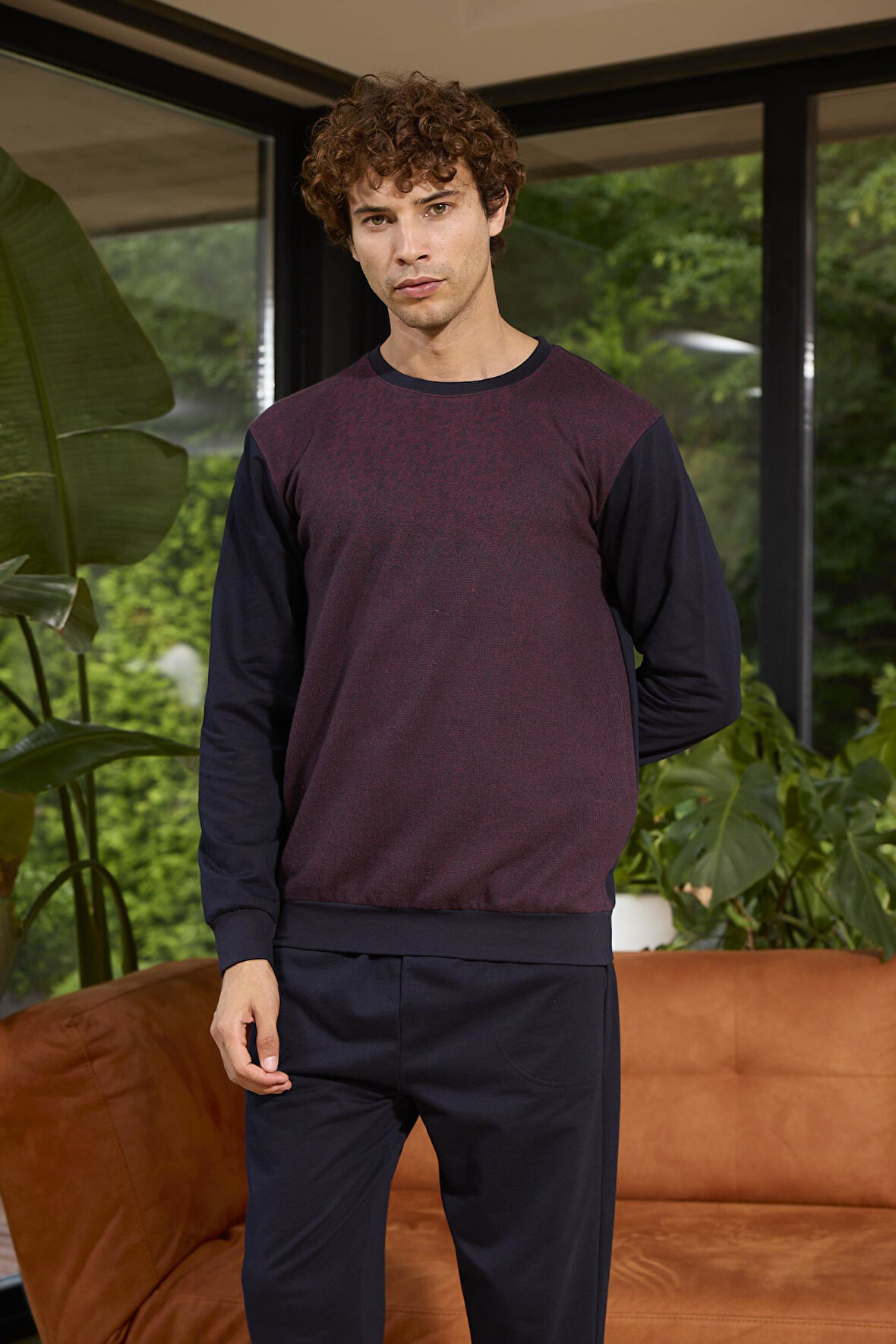 Kly Midi Yaka İki İplik %100 Pamuk Pijama Takımı 8050 