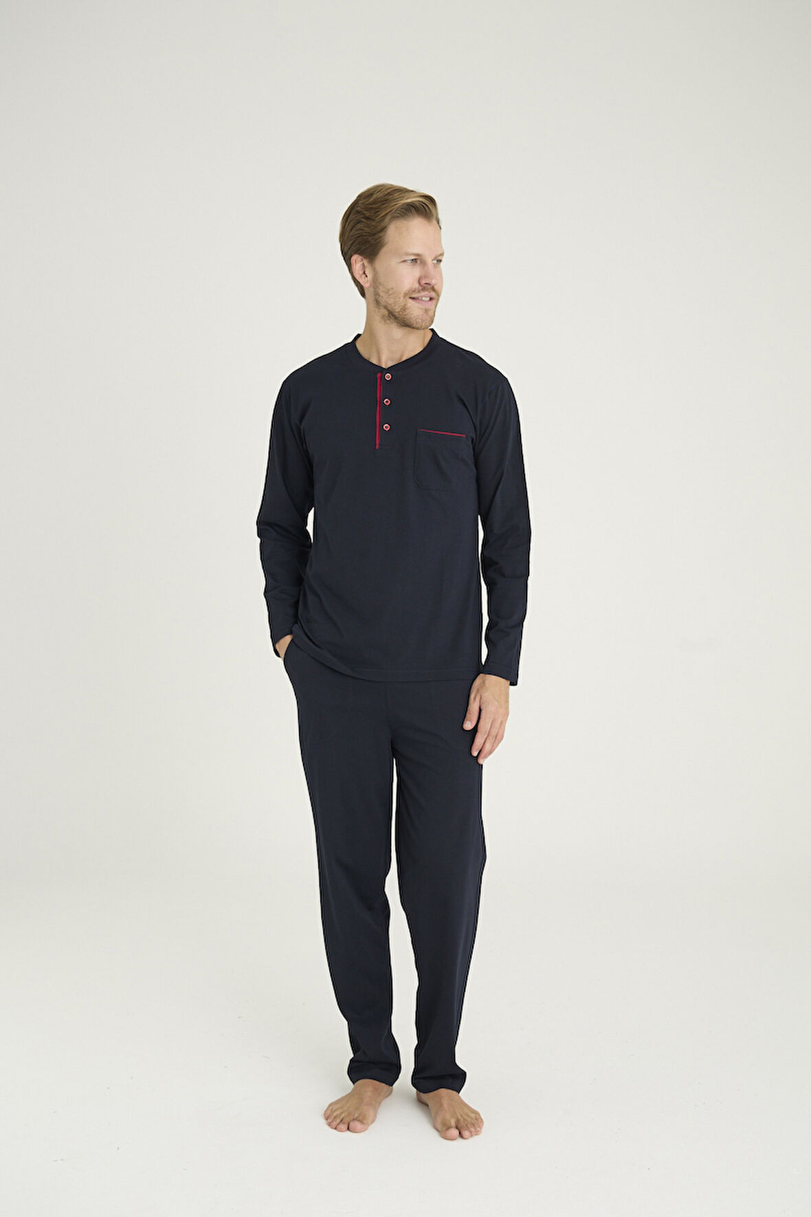 Kly Battal Midi Yaka Pijama Takımı 9111-1 