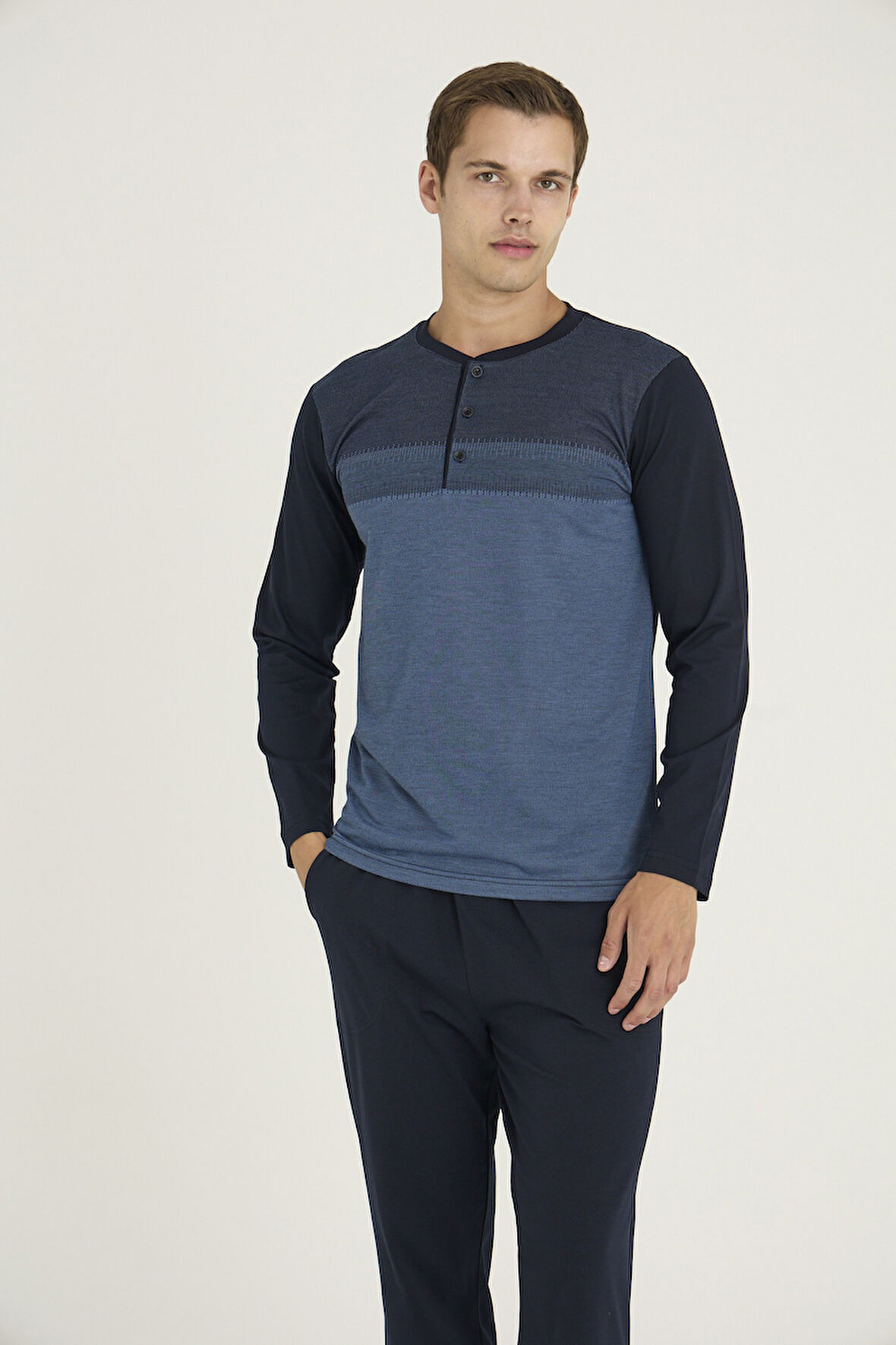 Kly Erkek Midi Yaka  Pijama 9218 