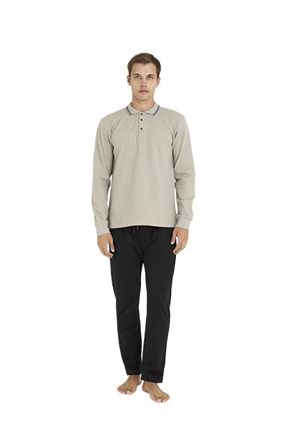 KLY Erkek Gri Pijama Takımı 6014 