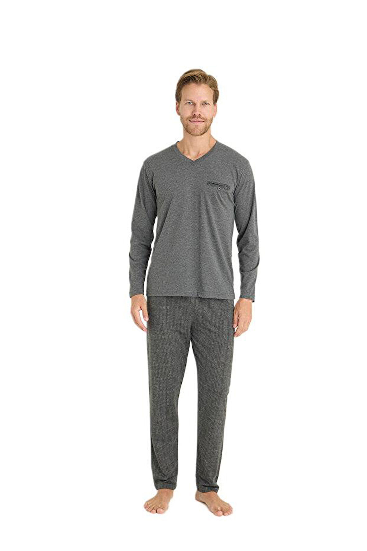 KLY Erkek Antrasit Pijama Takımı 9214 