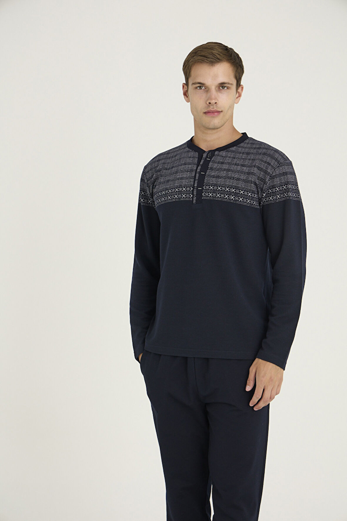 KLY Midi Yaka  Pijama Takım 8065 