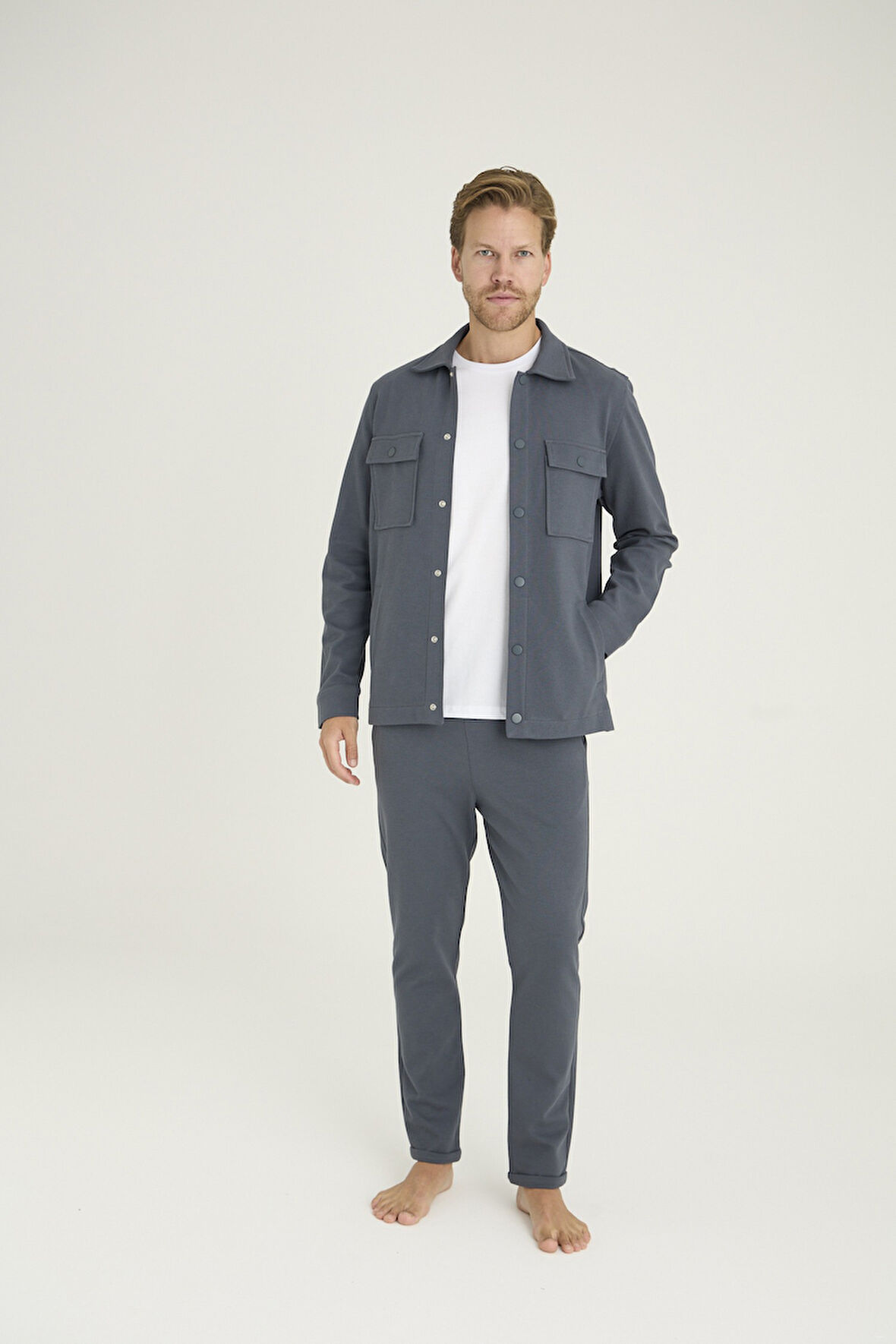 KLY 5045 Üçlü Gömlek & Pantolon & Eşofman Takım