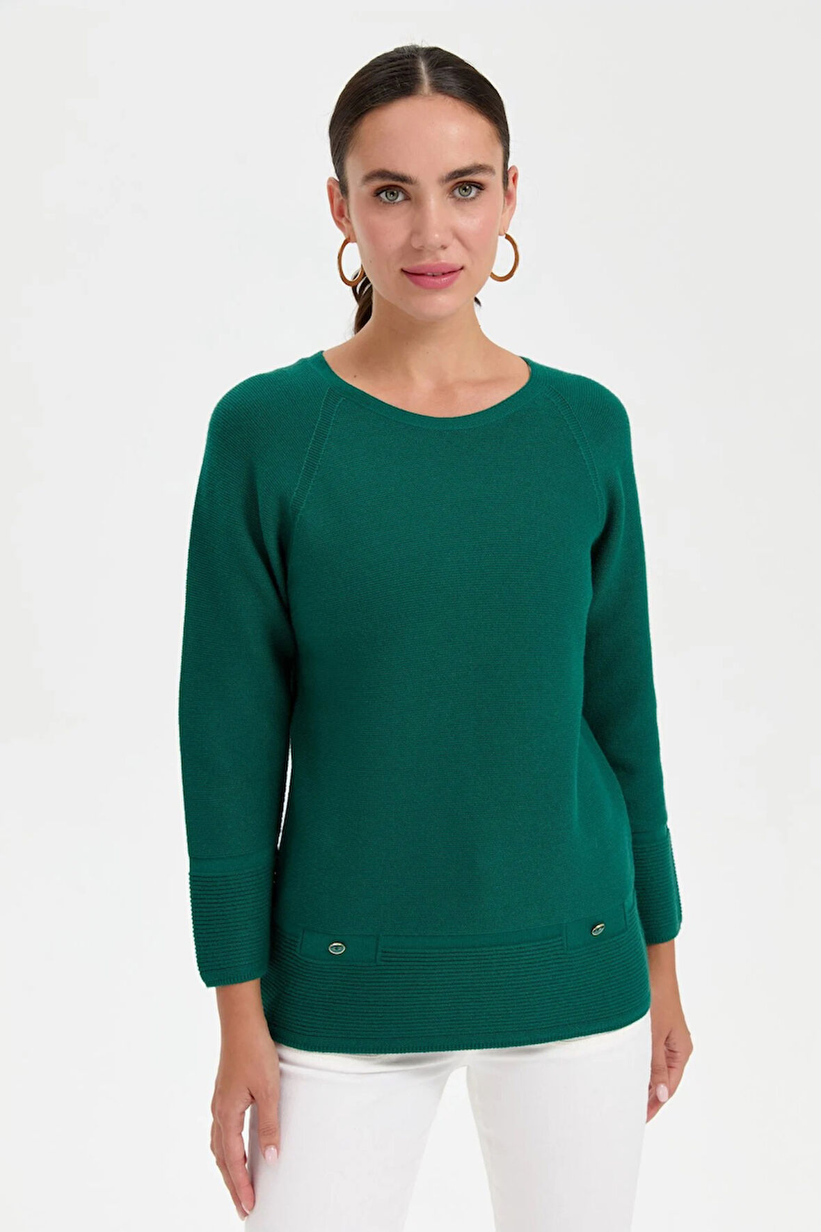 24189 DESEN TRİKO LİNXLİ REGLAN KOL SAHTE CEPLİ KAZAK