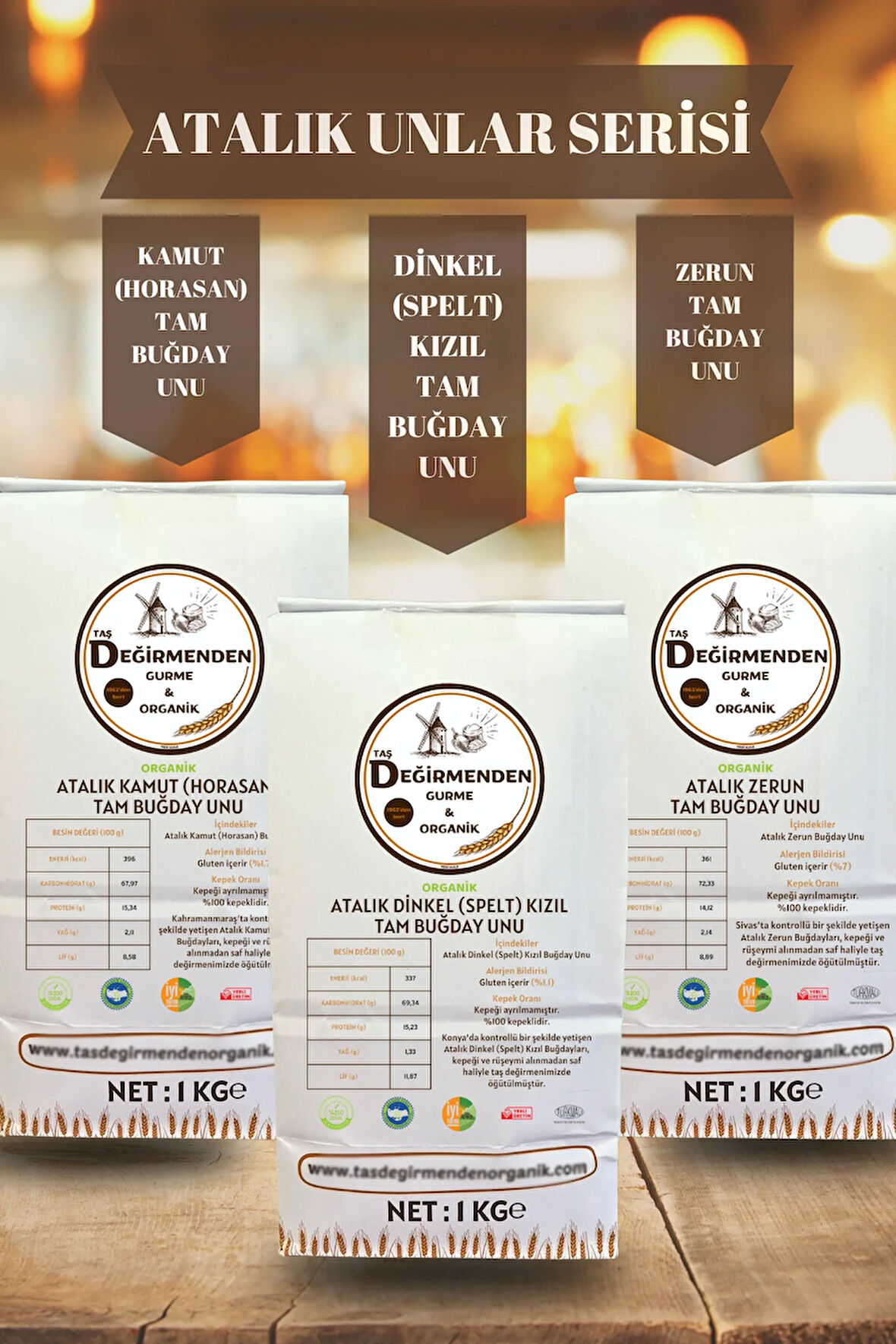 Atalık Unlar Seti 2 (Dinkel-Kamut-Zerun)