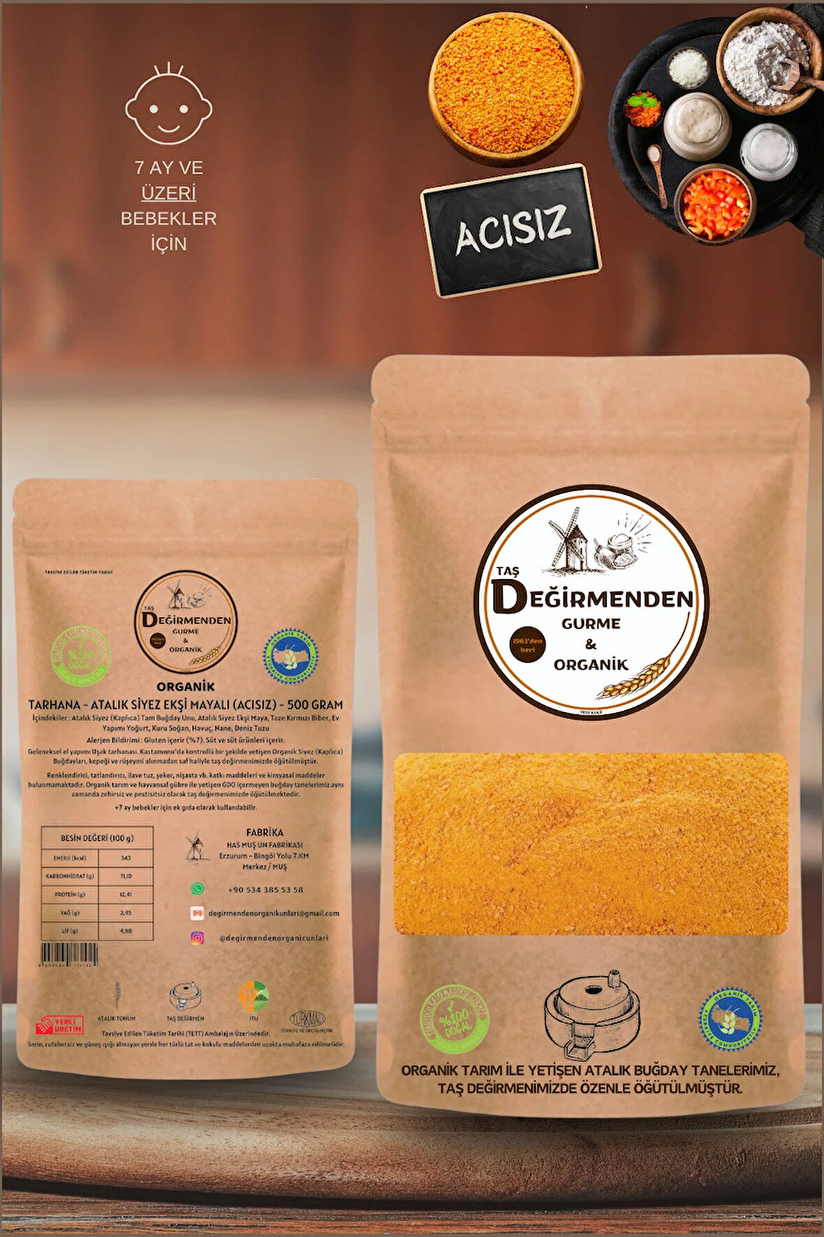 Atalık Tarhana Acısız - Siyez Unlu, Siyez Ekşi Mayalı - 500 Gram