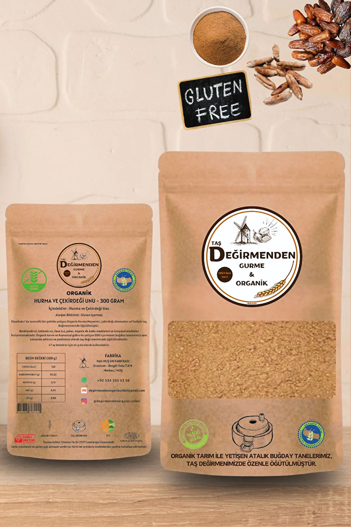 Hurma Ve Çekirdeği Unu (Gluten İçermez) - 300 Gram