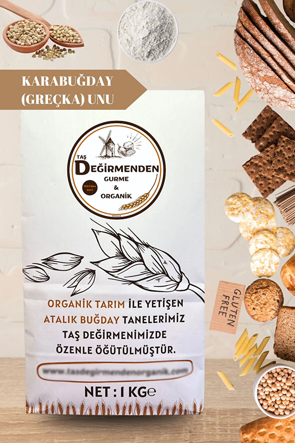 Atalık Karabuğday (Greçka) Unu (Gluten İçermez) - 1 Kilo
