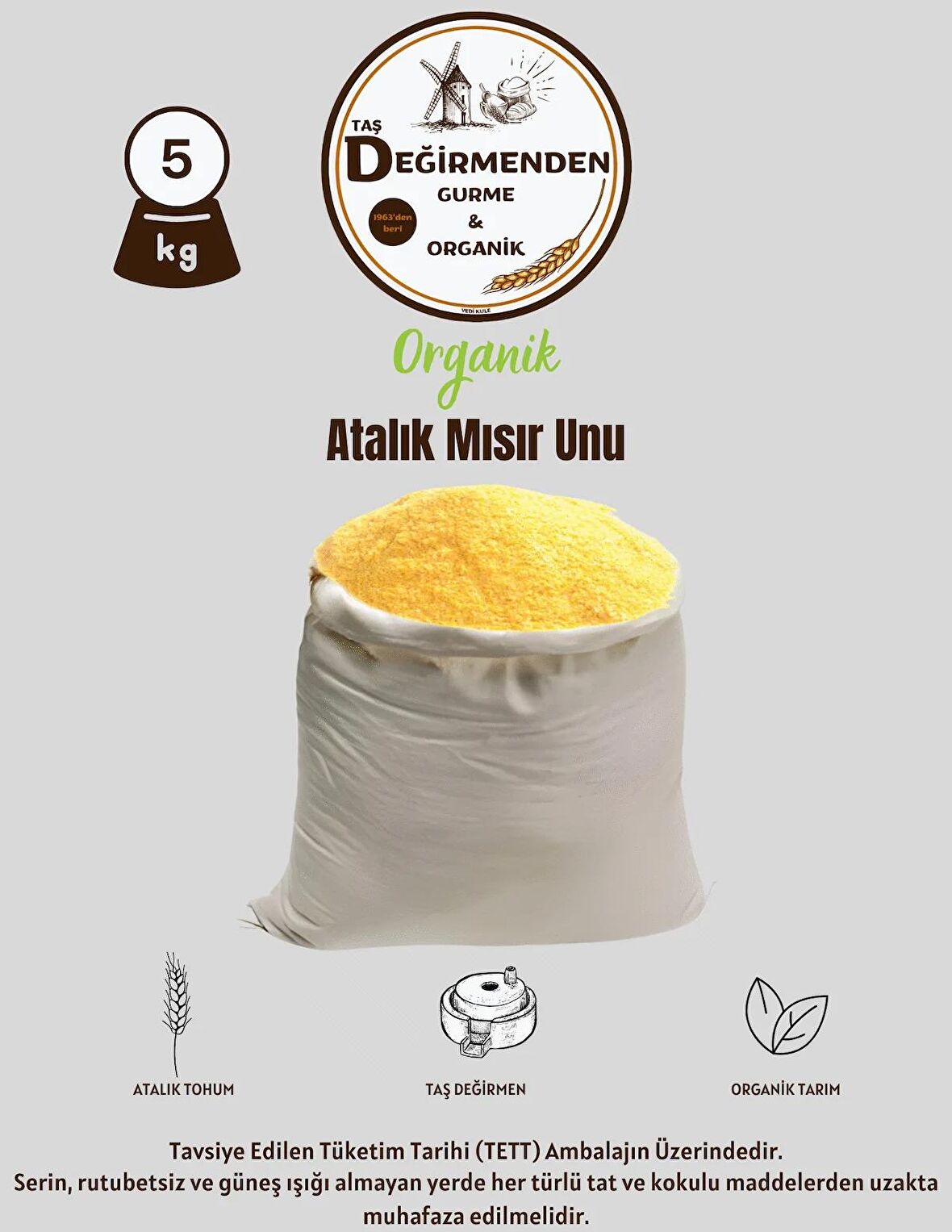 Organik Atalık Mısır Unu - 10 Kilo