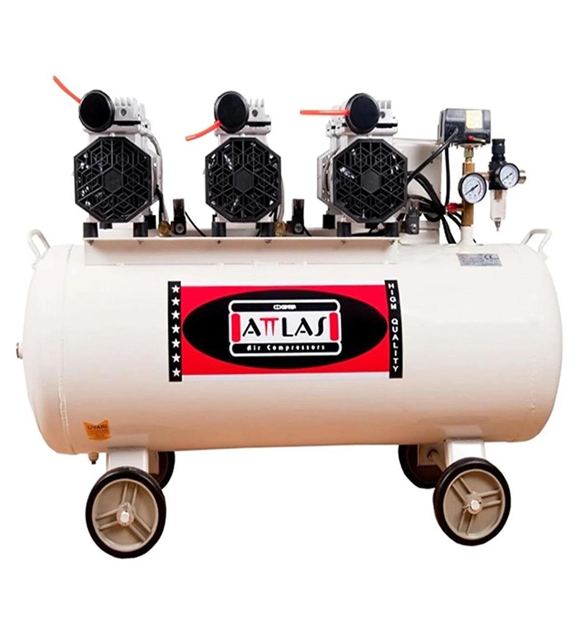 Attlas SC20100 Monofaze Kompresör Yağsız Sessiz 100 Lt 3 Hp 220V 