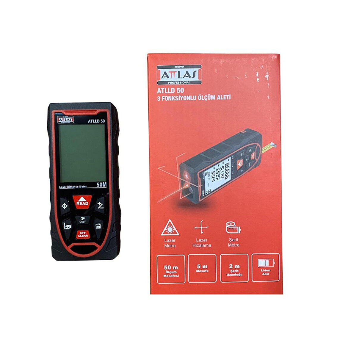Attlas ATLLD 50 Lazer Metre 50Mt 3 Fonksiyonlu