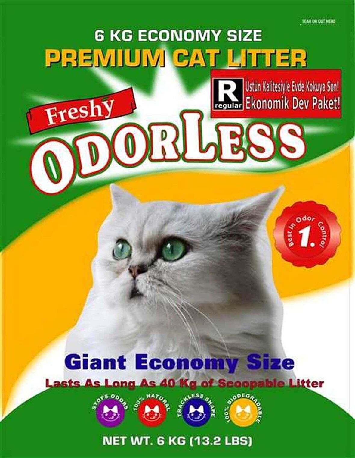 Freshy Odorless Regular Süper Emici Kristal Kedi Kumu  6 Kg