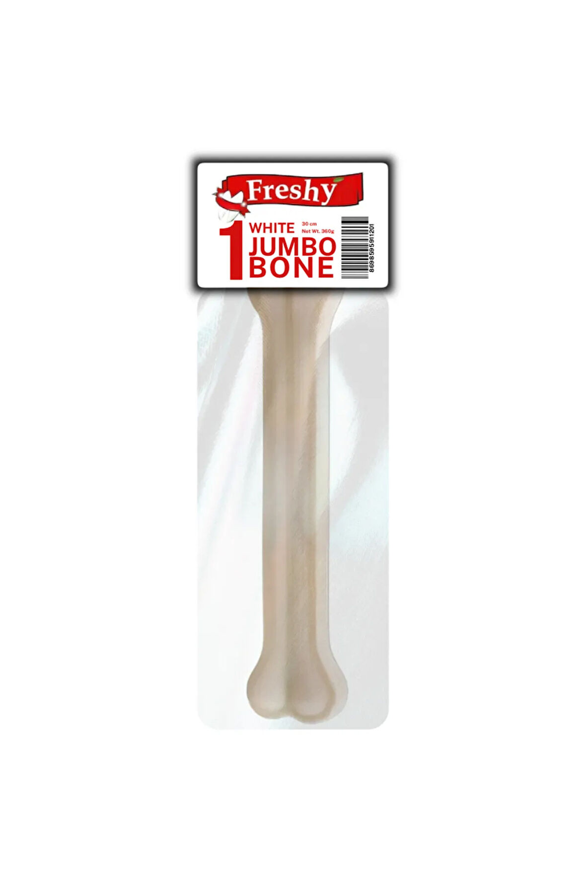 Freshy Jumbo Chew Bone White Orta ve Büyük Irk Köpek Sütlü Çiğneme Ödül Kemiği 30 Cm 360 Gr