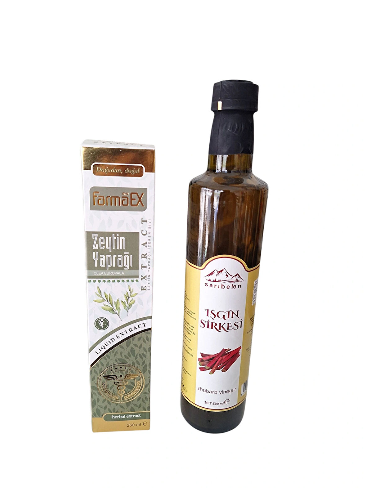 Zeytin yaprağı ektrat 250 ml & ışgın sirkesi ikili şeker seti