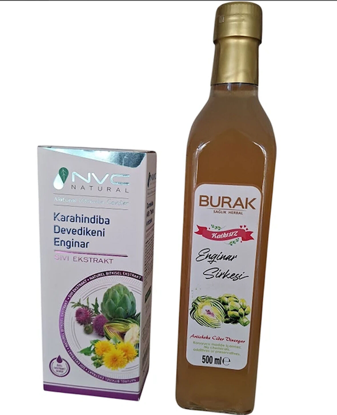 NVC Natural Karahindiba - Devedikeni - Enginar Sıvı Ekstrat 250 ml + Enginar Sirkesi 500 ml Karaciğer Detoxu Özel Premium Set (Özel ekstrat serisinden)