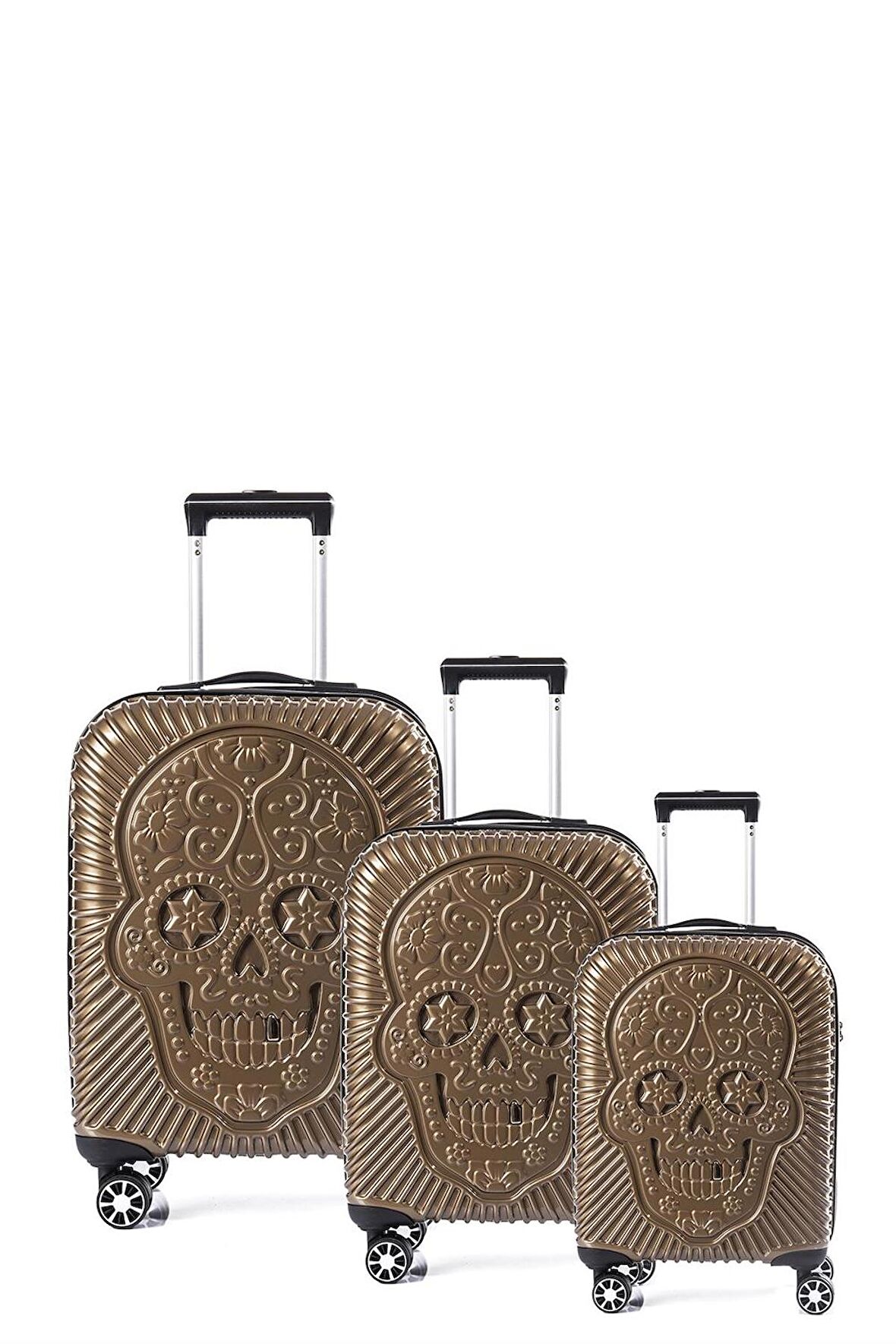 ÇÇS 5186 PARLAK POLIKARBON 3 LÜ VALİZ SETİ