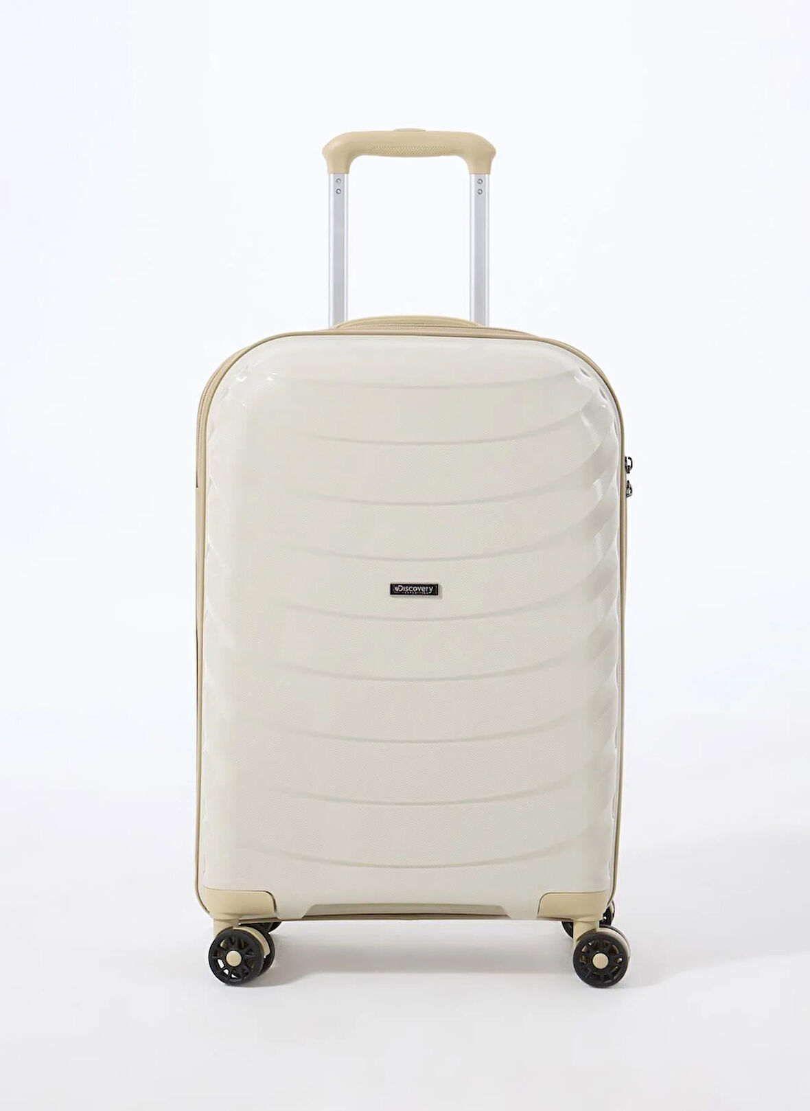 Discovery Expedition Beyaz - Bej Çekçekli Sert Valiz DSC-5263 Kabin