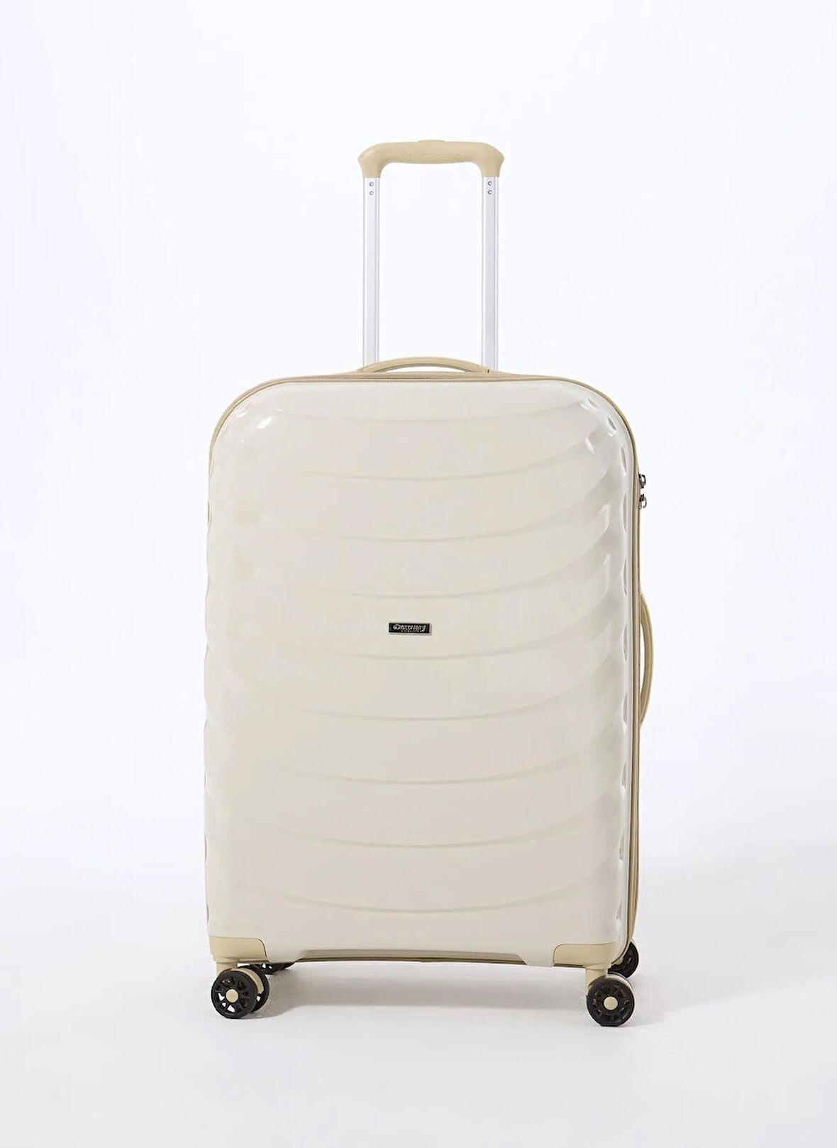 Discovery Expedition Beyaz - Bej Çekçekli Sert Valiz DSC-5263 Orta