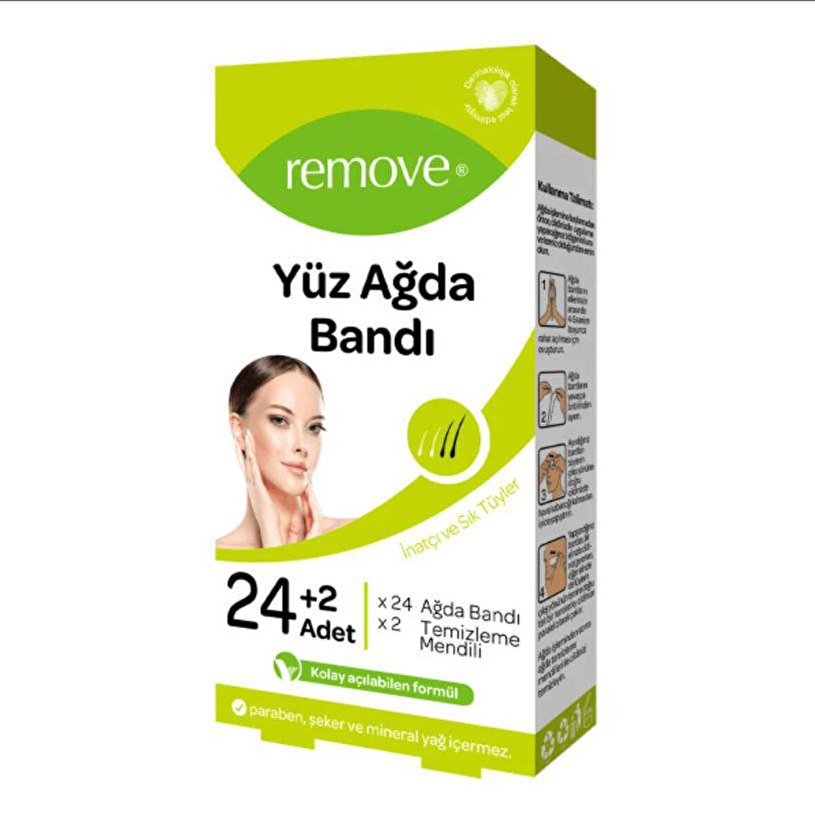 Remove Yüz için Ağda Bandı 24'lü