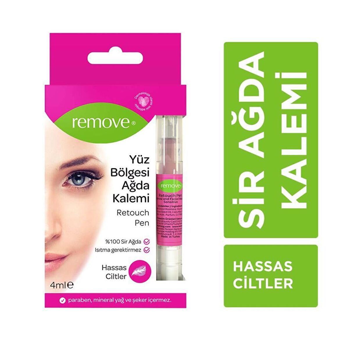 Remove Retouch Pen Yüz Bölgesi Sir Ağda Kalemi Hassas 4 Ml