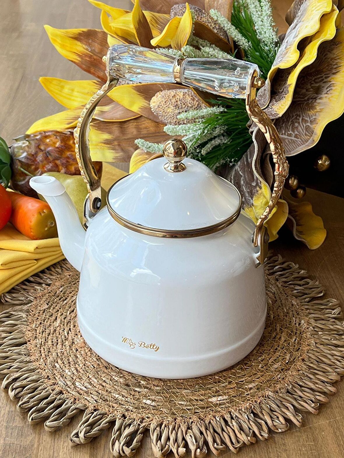 White Pearl Emaye Kettle