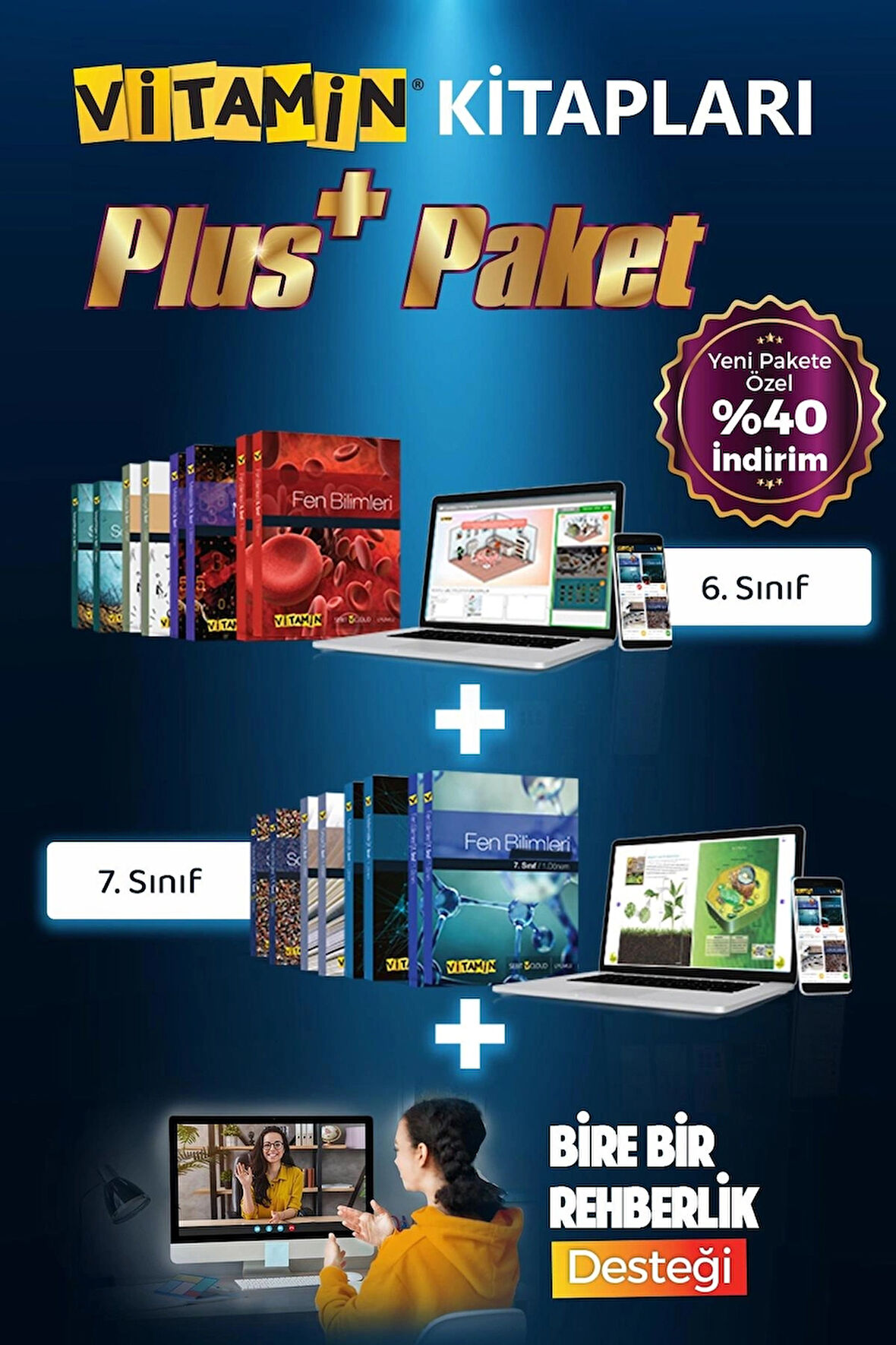 Rehberlik Destekli 6 + 7.Sınıf Plus Paket 16 Kitap+Dijital