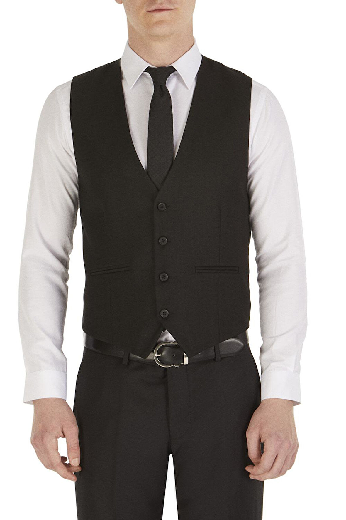 Y 102 Slim Fit Klasik Siyah Yelek