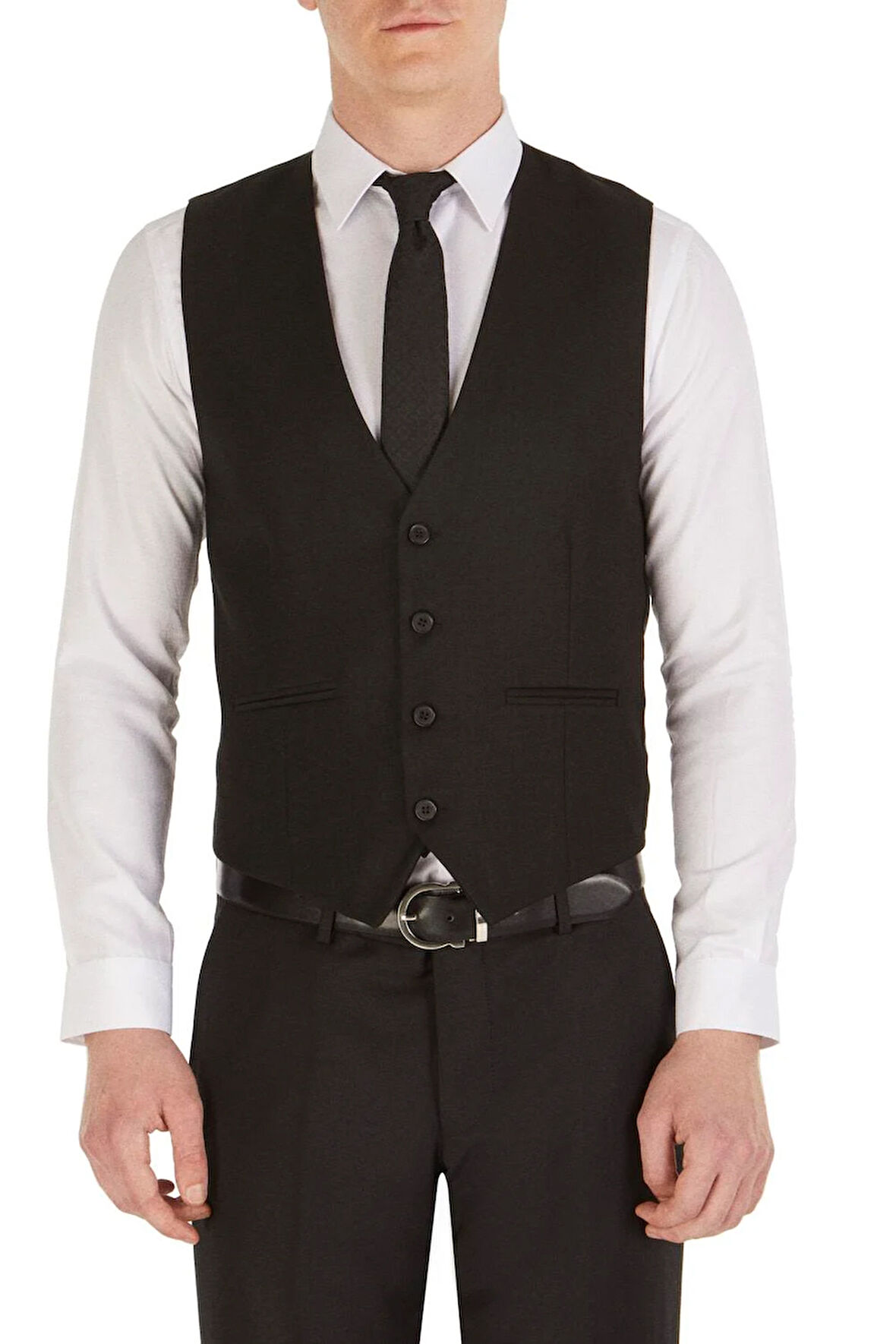 Y 102 Slim Fit Klasik Siyah Yelek