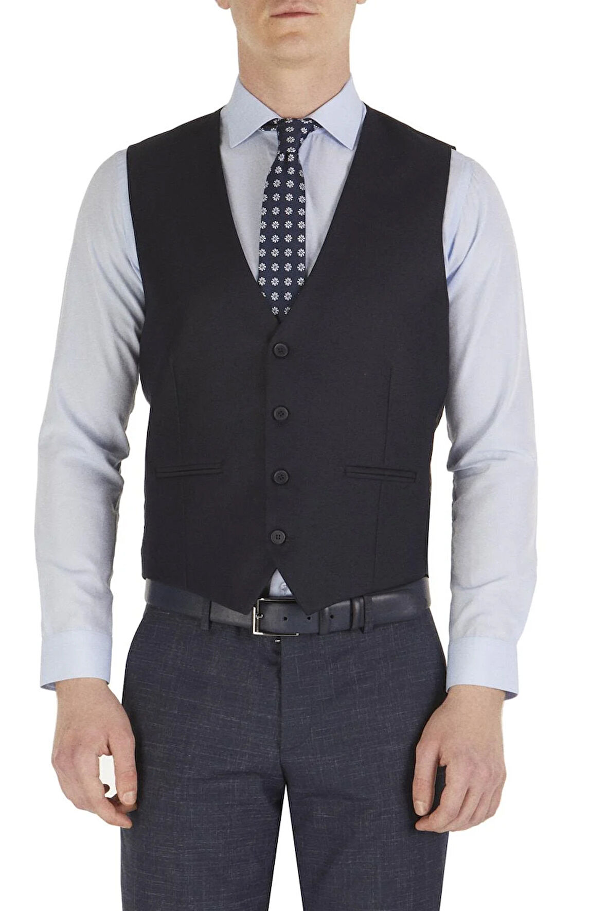 Y 102 Slim Fit Klasik Lacivert Yelek