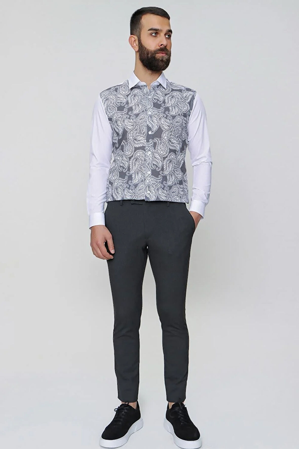 P 1074 Slim Fit Antrasit Spor Pantolon